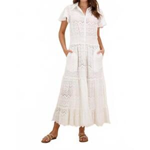 NEW RUBYYAYA mallorca maxi dress in white